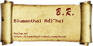 Blumenthal Ráhel névjegykártya